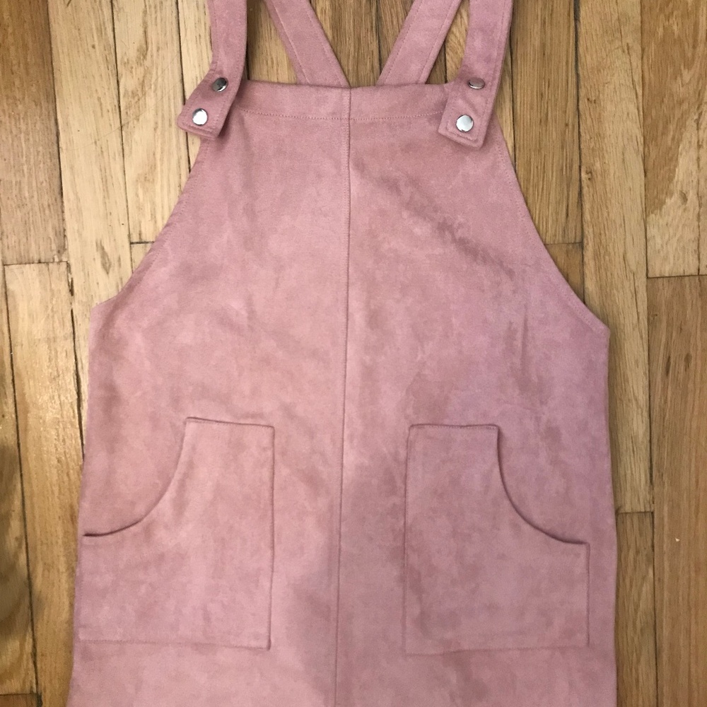 pink overall dress